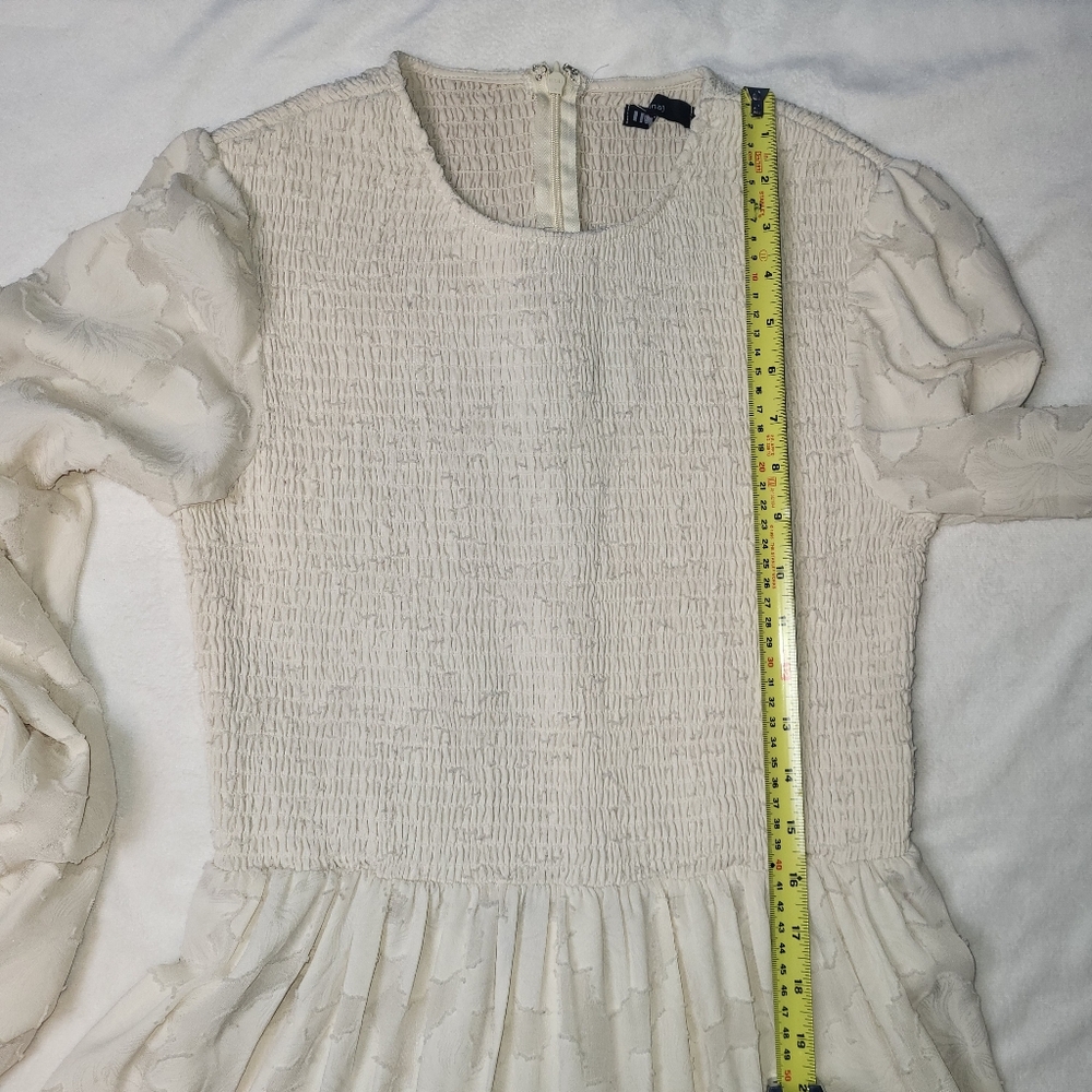 INA Smocked Lined Maxi Dress Women's Size Small‎ Cream Ivory Modest Cottagecore - Picture 9 of 14